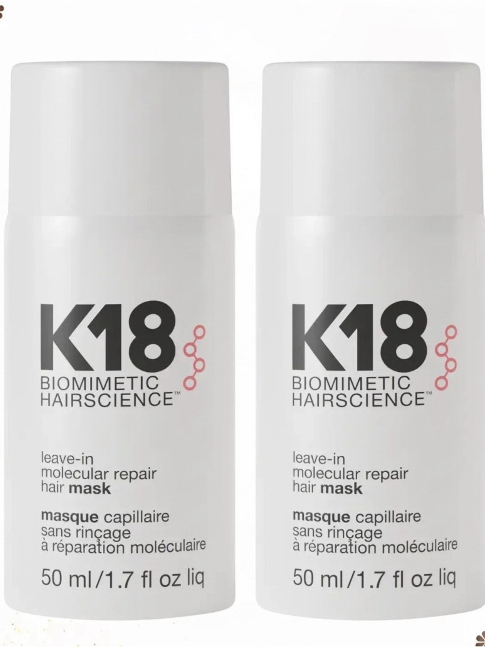 K18 Leave-In Molecular Repair Hair Mask - 1.7 fl oz, Lot of 2, NWOB
